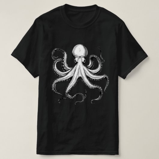 ビンテージの巨大タコ Tシャツ (デザイン正面)