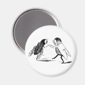 ビンテージの昆虫のダンス; 青いボトルフライ マグネット (正面/裏面)