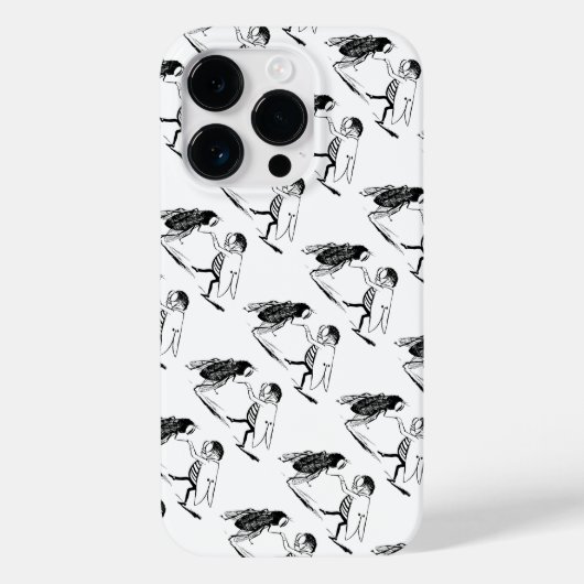 ビンテージの昆虫のダンス; 青いボトルフライ Case-Mate iPhoneケース (裏面)