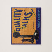 ビンテージの果物箱ラベルアート、昔風の電話 ジグソーパズル (縦)