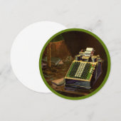 ビンテージの業務用コンピューターメーター会計計算機 招待状 (正面/裏面)