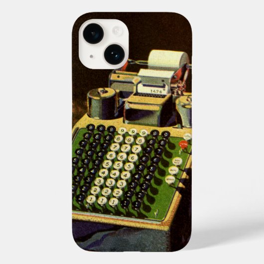 ビンテージの業務用コンピューターメーター会計計算機 Case-Mate iPhoneケース (裏面)