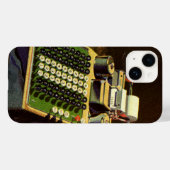 ビンテージの業務用コンピューターメーター会計計算機 Case-Mate iPhoneケース (裏面 (横))