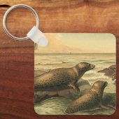 ビンテージの海のヒョウアザラシ、野生動物 キーホルダー (正面)