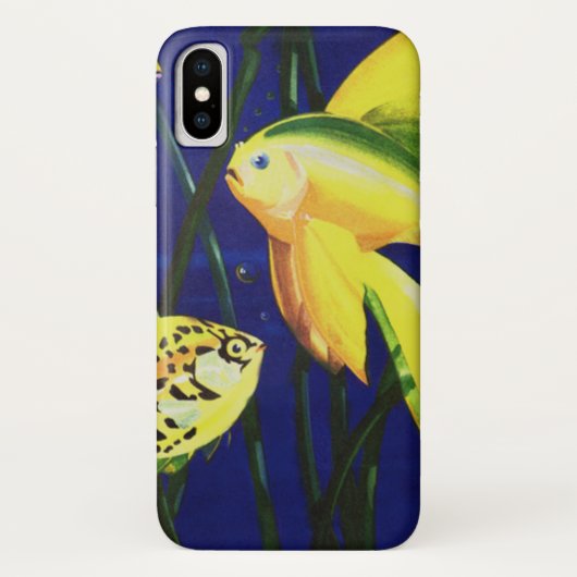 ビンテージの海洋生物・魚、タンクの中の派手な金魚 Case-Mate iPhoneケース (裏面)