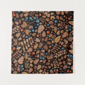 ビンテージの秋と冬のパターンに植物 タペストリー (正面(横))