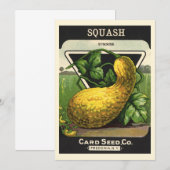 ビンテージの種パケットラベルアート 黄色の夏のズッキーニ (正面/裏面)