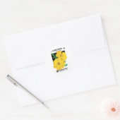 ビンテージの種袋アート、黄色のコレオプシスの花 ラウンドシール (封筒)