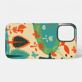 ビンテージの背景と獣 iPhoneケース (裏面横)