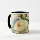 ビンテージの花と鳥 マグカップ (正面左)