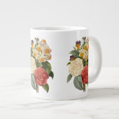 ビンテージの花、椿と水仙、ルドゥーテ ジャンボコーヒーマグカップ (正面右)