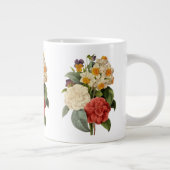 ビンテージの花、椿と水仙、ルドゥーテ ジャンボコーヒーマグカップ (右)