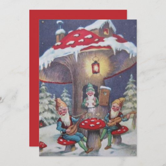 ビンテージの遊クリスマス格言の音楽 シーズンカード (正面/裏面)