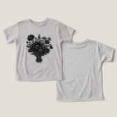 ビンテージの野の花の木版画の植物画フラワーアート (デザイン正面&裏面)