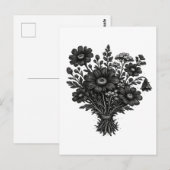 ビンテージの野の花の木版画の植物画フラワーアート ポストカード (正面/裏面)