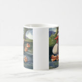 ビンテージの野生動物 鳥, ヒナ ガチョウの家族 コーヒーマグカップ (中央)