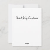 ビンテージの陽気な雪だるまに鳥たち シーズンカード (裏面)