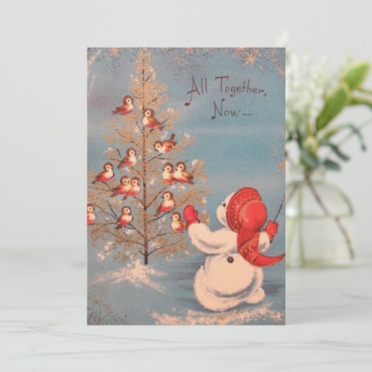 ビンテージの雪だるまが鳥に歌を教える,  シーズンカード (スタンド正面)