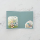 ビンテージの青いジャケットのウサギ 案内状 (内部)