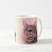 ビンテージの首輪をつけた猫 コーヒーマグカップ (正面右)