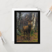 ビンテージの鹿のレトロなハンター カード (正面/裏面インサイチュ)