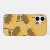 ビンテージひまわりのつぼみ iPhone 16ケース (裏面横)