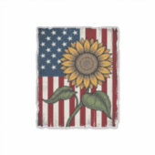 ビンテージひまわりアメリカ国旗 シール (正面)