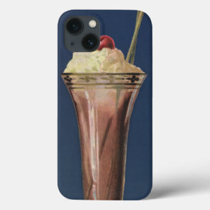 ビンテージアイスクリームシェイク, ホイップクリーム & チェリー iPhone 13ケース