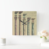 ビンテージアーキテクチャー、5つの建築的オーダー スクエア壁時計 (ホーム)