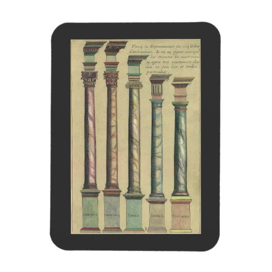 ビンテージアーキテクチャー、5つの建築的オーダー マグネット (縦)