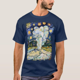 ビンテージイエローストーン・オールドフェイスフル・ゴッホスタイル Tシャツ