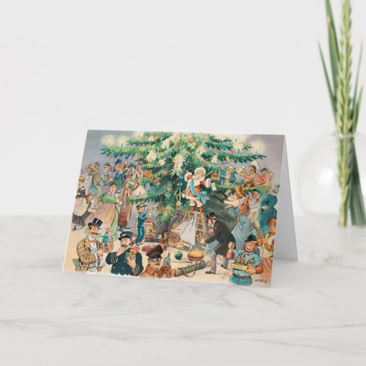 ビンテージイラスト　パックのクリスマスツリー　1902年 カード (正面)