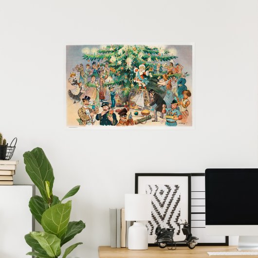 ビンテージイラスト パックのクリスマスツリー 1902年 ポスター (ホームオフィス)