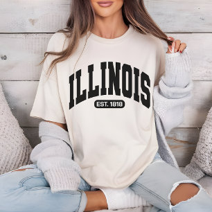 ビンテージイリノイシャツ、女性への愛国的なギフト Tシャツ