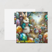 ビンテージイースター ～ イースターのご挨拶 ～ ウサギ ～ シーズンカード (正面/裏面)