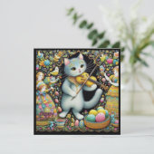 ビンテージイースター 〜 HAPPY EASTER 〜 ネコとフィドル 〜 シーズンカード (スタンド正面)