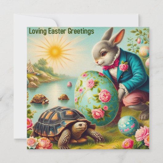 ビンテージイースター 〜LOVING EASTER GREETINGS〜 ウサギ 〜 シーズンカード (正面)