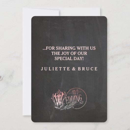 ビンテージウェディングシャルボード – サンキューカード (裏面)