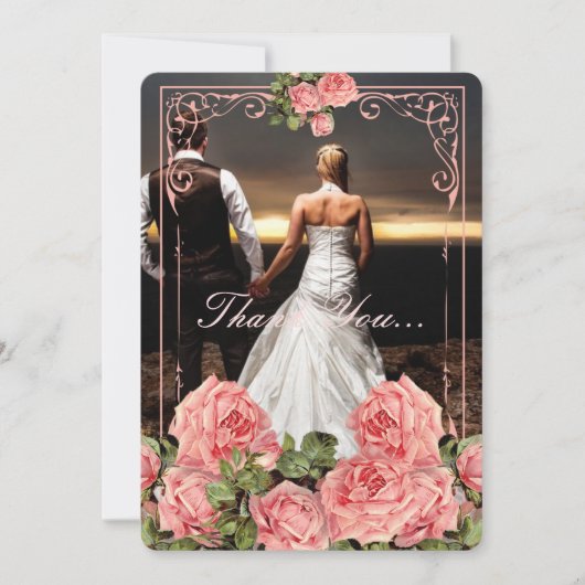 ビンテージウェディングシャルボード – サンキューカード (正面)