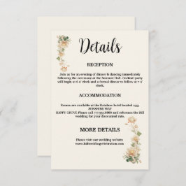 ビンテージウェディングロータス花 エンクロージャーカード