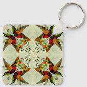 ビンテージウェディング、ハミングバードと花 キーホルダー (裏面)