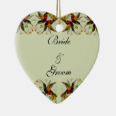 ビンテージウェディング、ハミングバードと花 セラミックオーナメント (右)