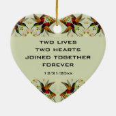 ビンテージウェディング、ハミングバードと花 セラミックオーナメント (裏面)