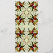 ビンテージウェディング、ハミングバードと花 メニュー (裏面)