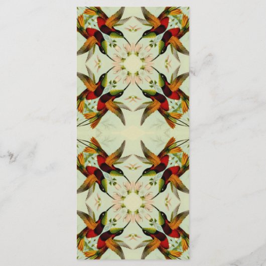 ビンテージウェディング、ハミングバードと花 メニュー (裏面)