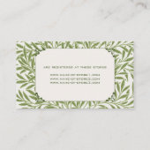 ビンテージウェディング ヴィクトリアン ウィロー リーフ パターン エンクロージャーカード (裏面)