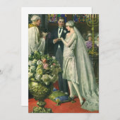 ビンテージウェディング、新郎新婦と（ユダヤ教）メノラー (正面/裏面)