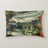 ビンテージウェディング、新郎新婦と（ユダヤ教）メノラー アクセントクッション (正面)