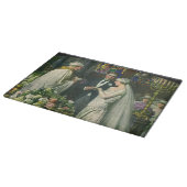 ビンテージウェディング、新郎新婦と（ユダヤ教）メノラー カッティングボード (角)