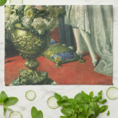 ビンテージウェディング、新郎新婦と（ユダヤ教）メノラー キッチンタオル (折り畳み)